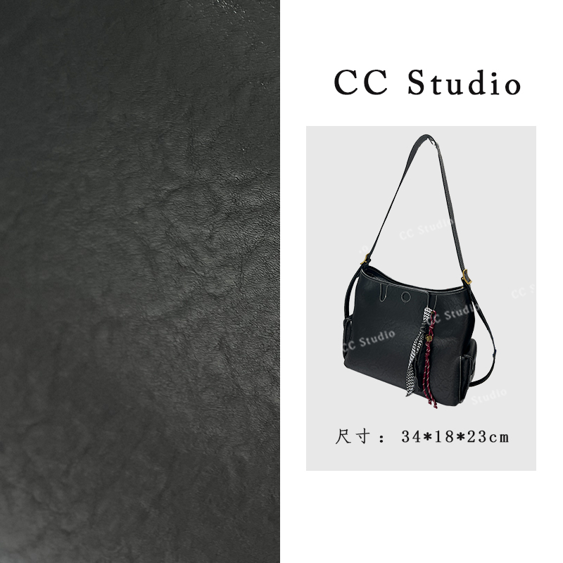【尚恩CC】原创设计QYX-9703-黑色-轻奢女士新款单肩斜挎包