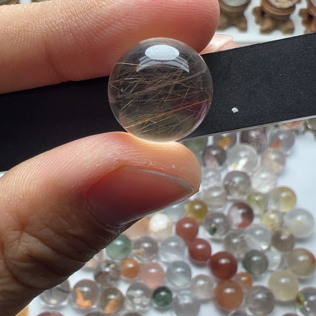 珠宝半成品水晶未镶嵌发晶球