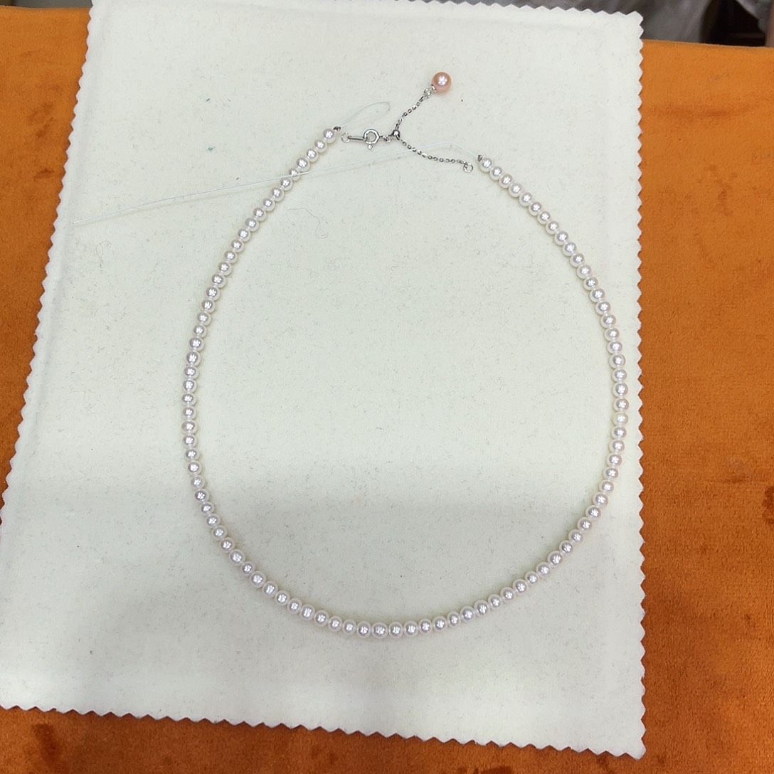 淡水珍珠项链银S925镶嵌4-4.5mm