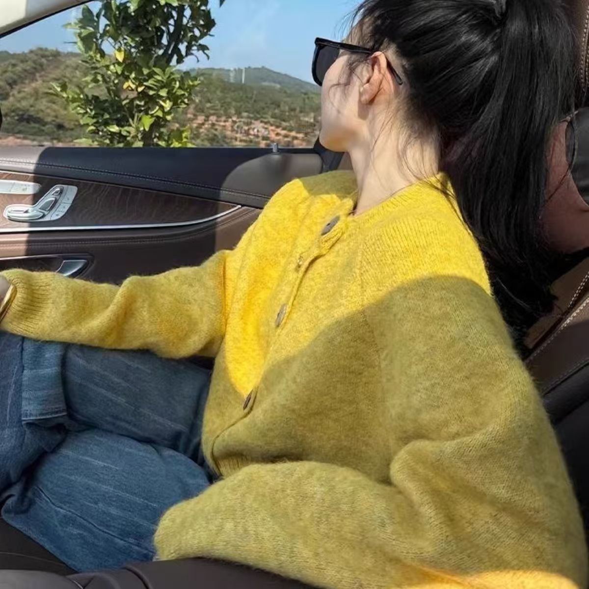 【绵羊绒】法式复古浣熊绒开衫毛衣外套女宽松慵懒风外穿针织上衣