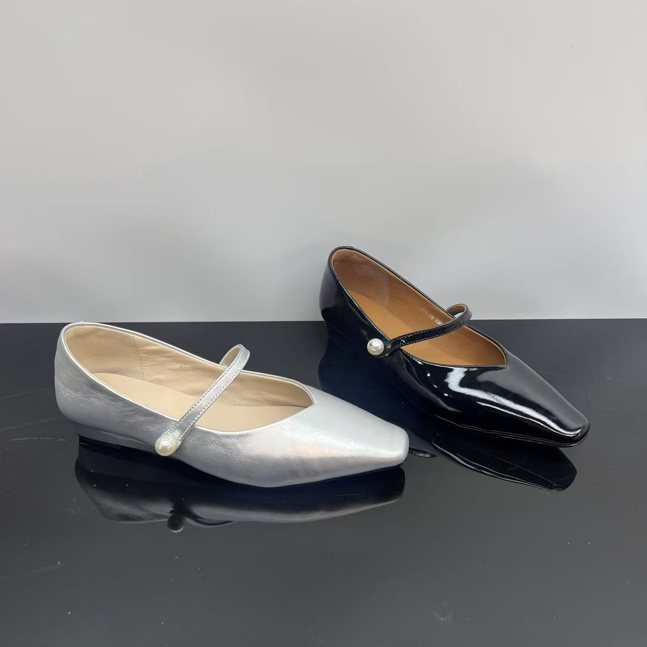 夏季新款低跟舒适浅口单鞋女一字带女鞋软底休闲鞋 X 检 668-55