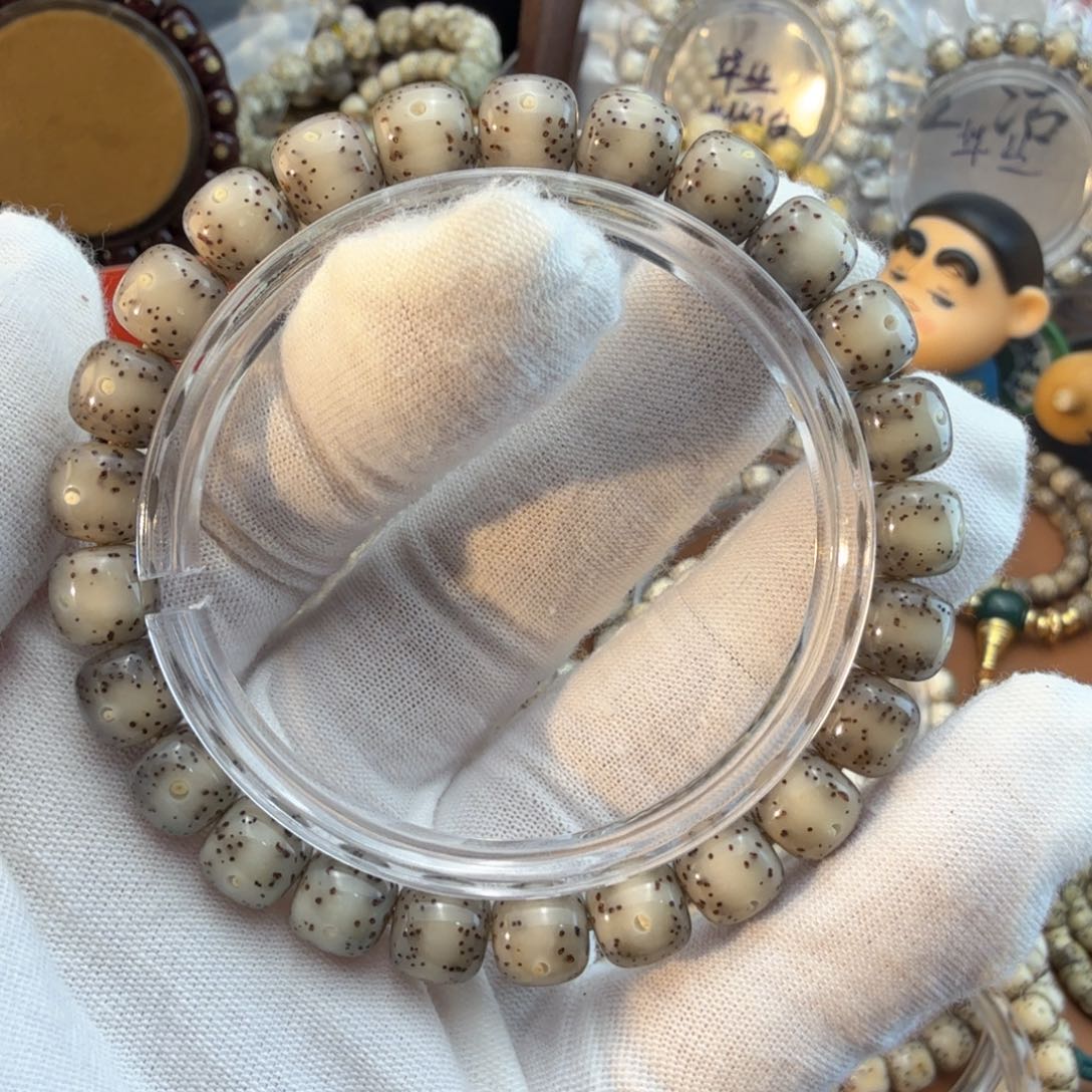 星月菩提手串顶*9/8灰冰