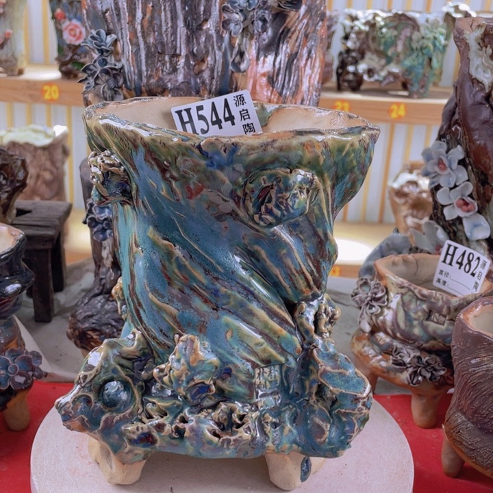 紫砂花盆景德镇陶瓷544