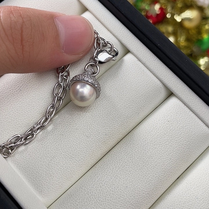 吊坠(不含链)海水珍珠银S925镶嵌