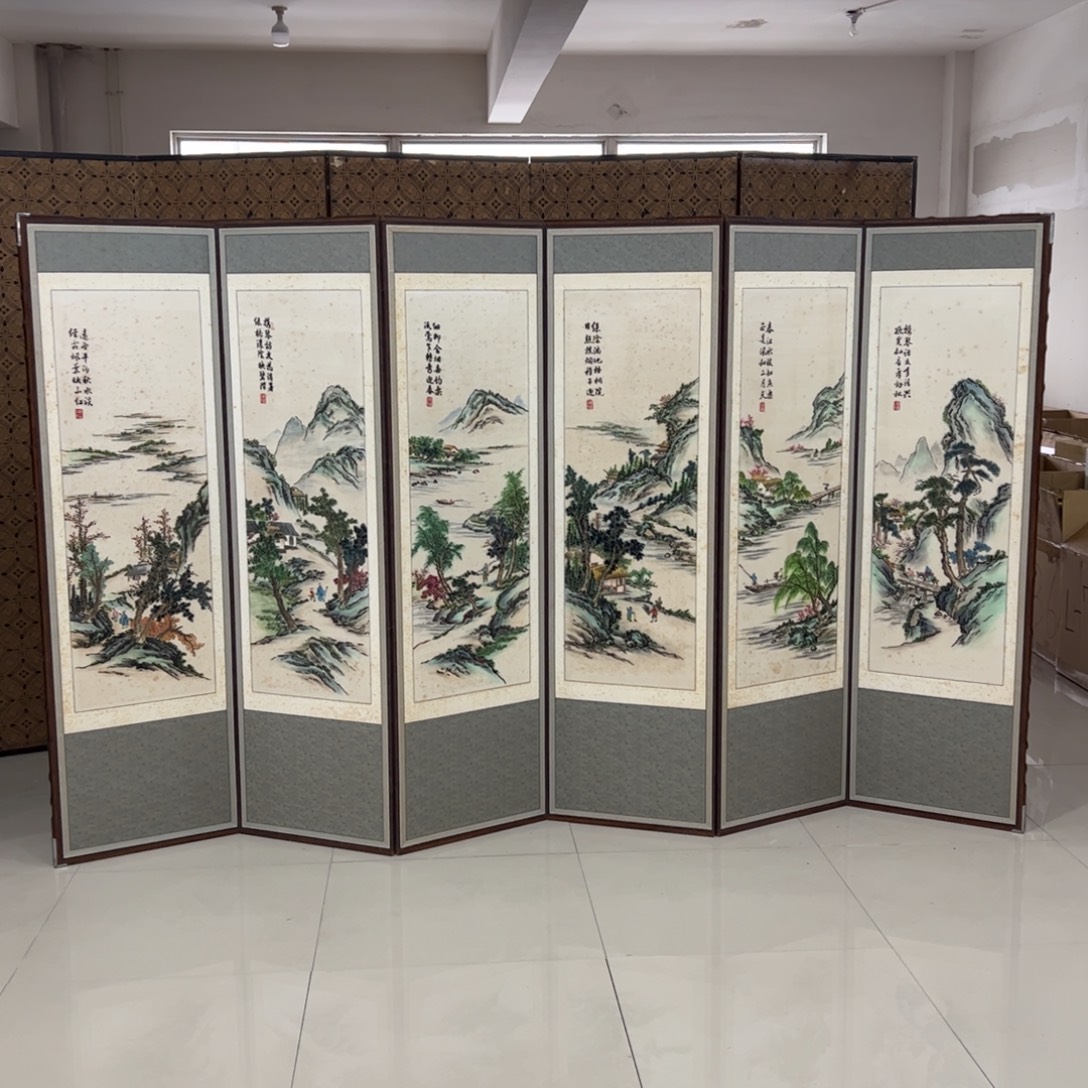 绘画屏风框画茶空间设计