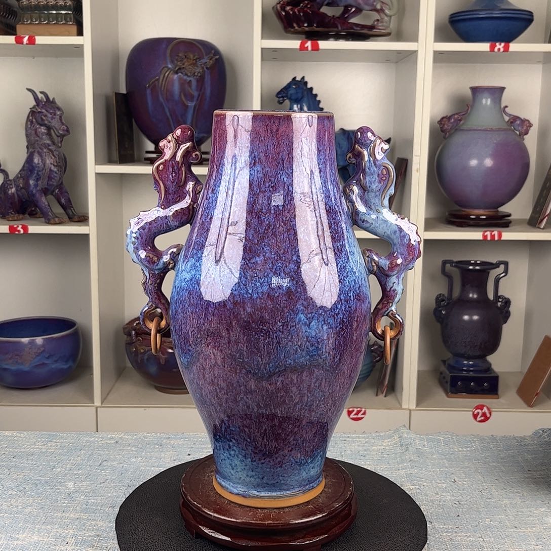 瓷片双龙瓶珍品大师作品