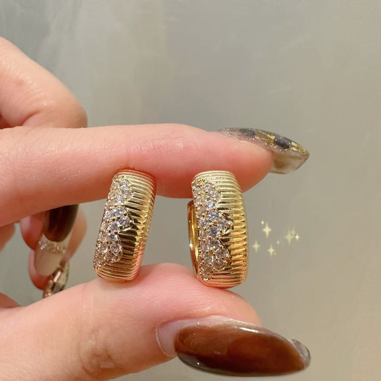 铜合金耳饰 水墨画艺术耳扣气质时尚百搭复古精致轻奢