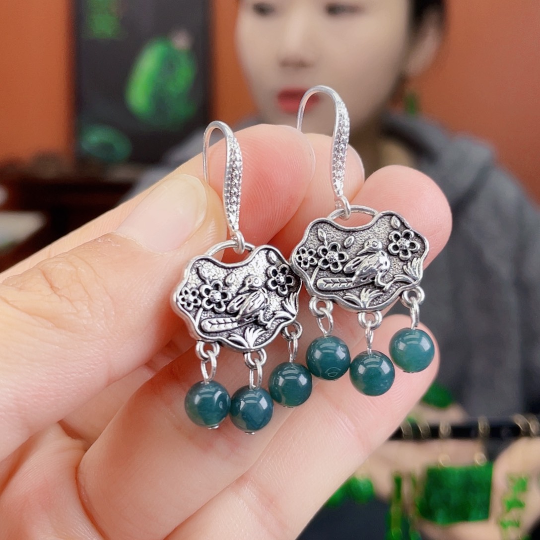 翡翠未镶嵌耳饰饰品