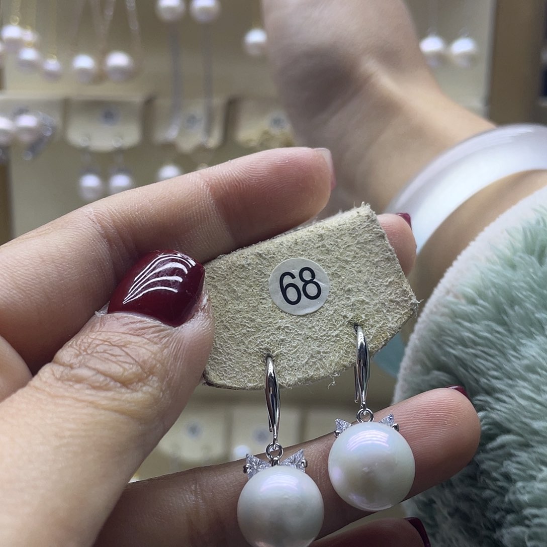 淡水珍珠耳饰银S925镶嵌