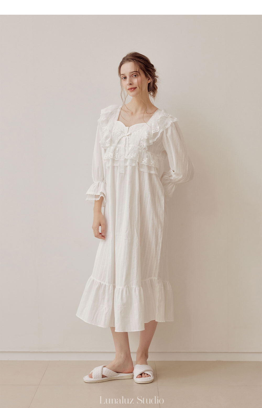 【韩国进口睡衣】长袖睡裙系列-截图咨询客服