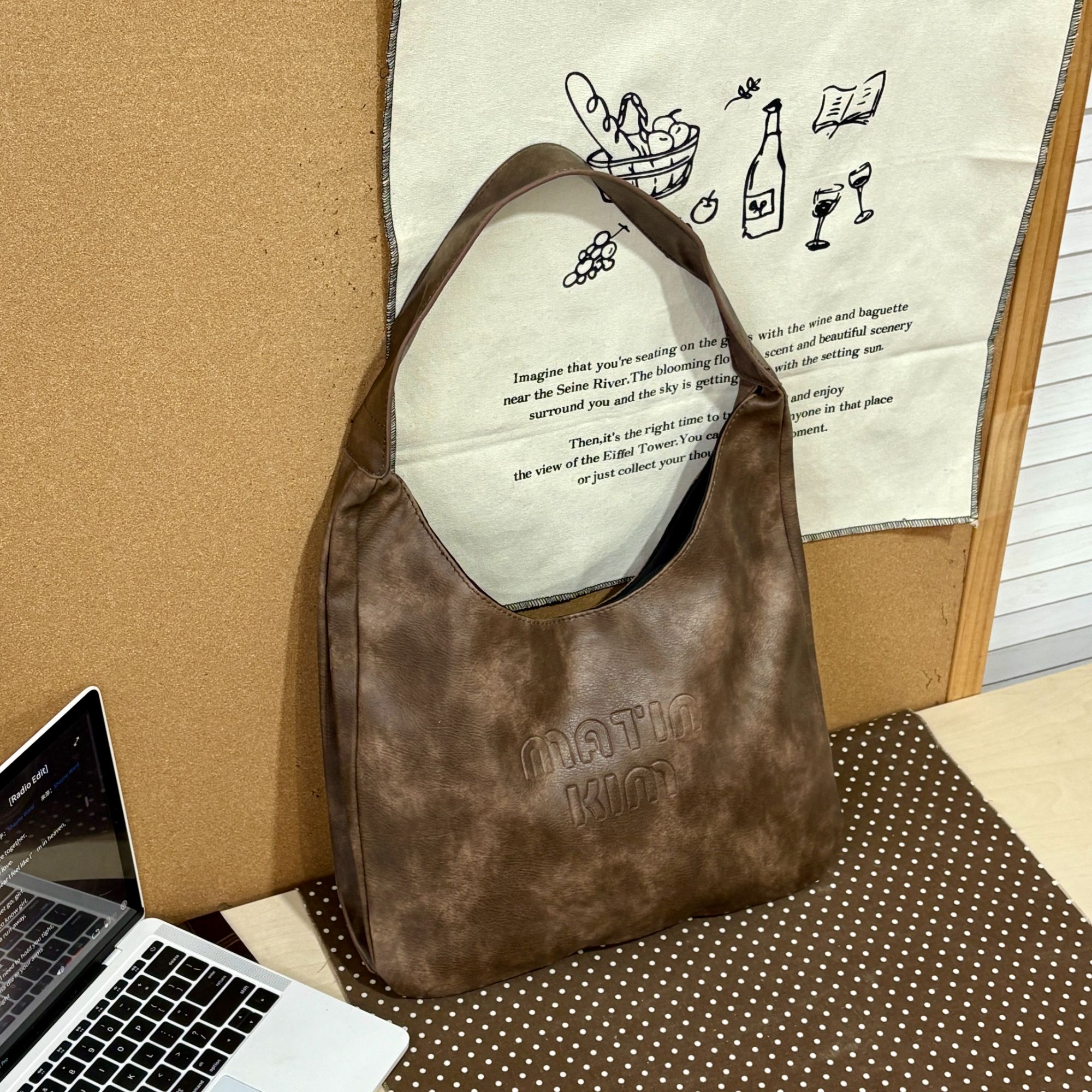 JuanJuan自制韩系慵懒大容量单肩包e377