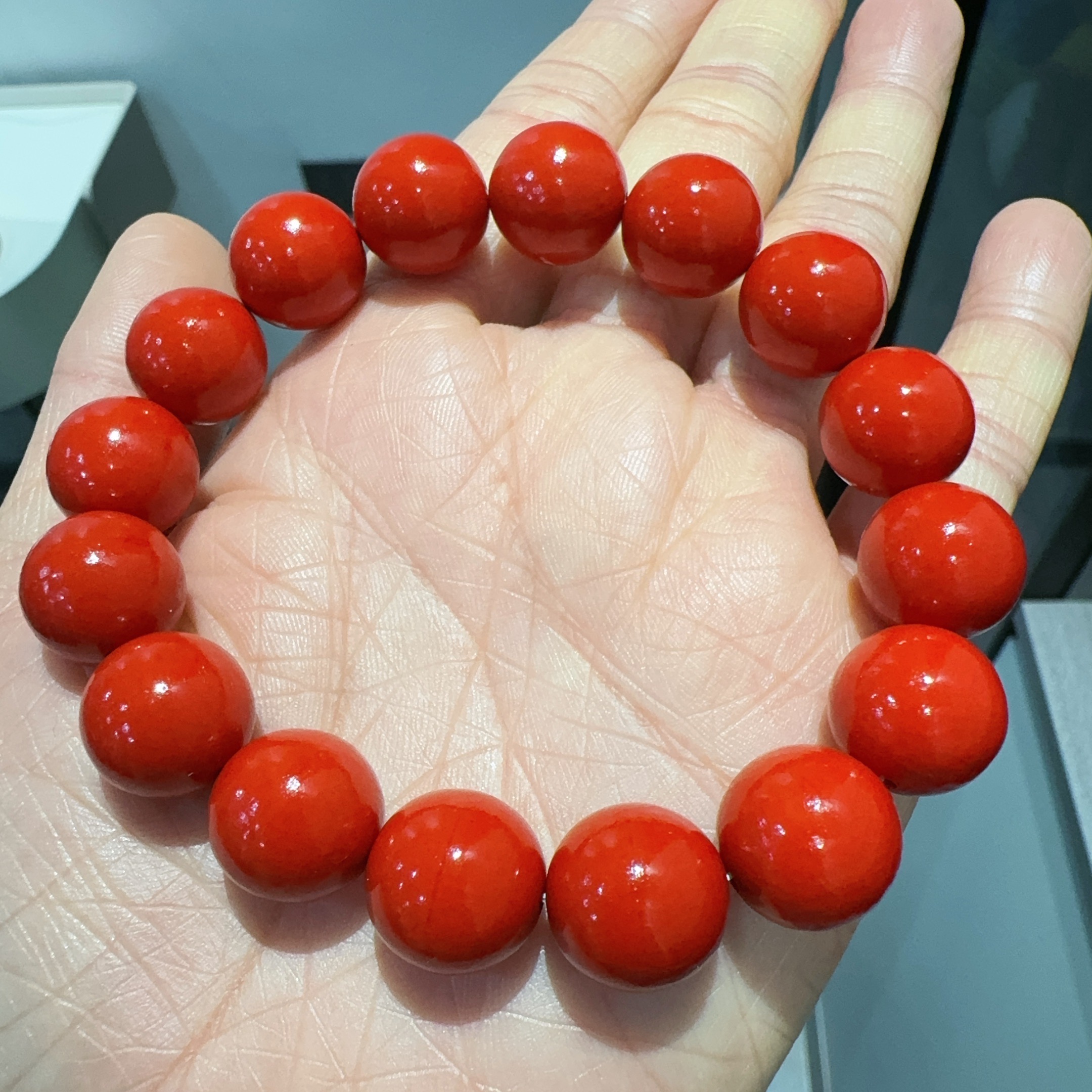 天然辰砂天然辰砂紫金砂朱砂素圈手串男女款时尚百搭手链