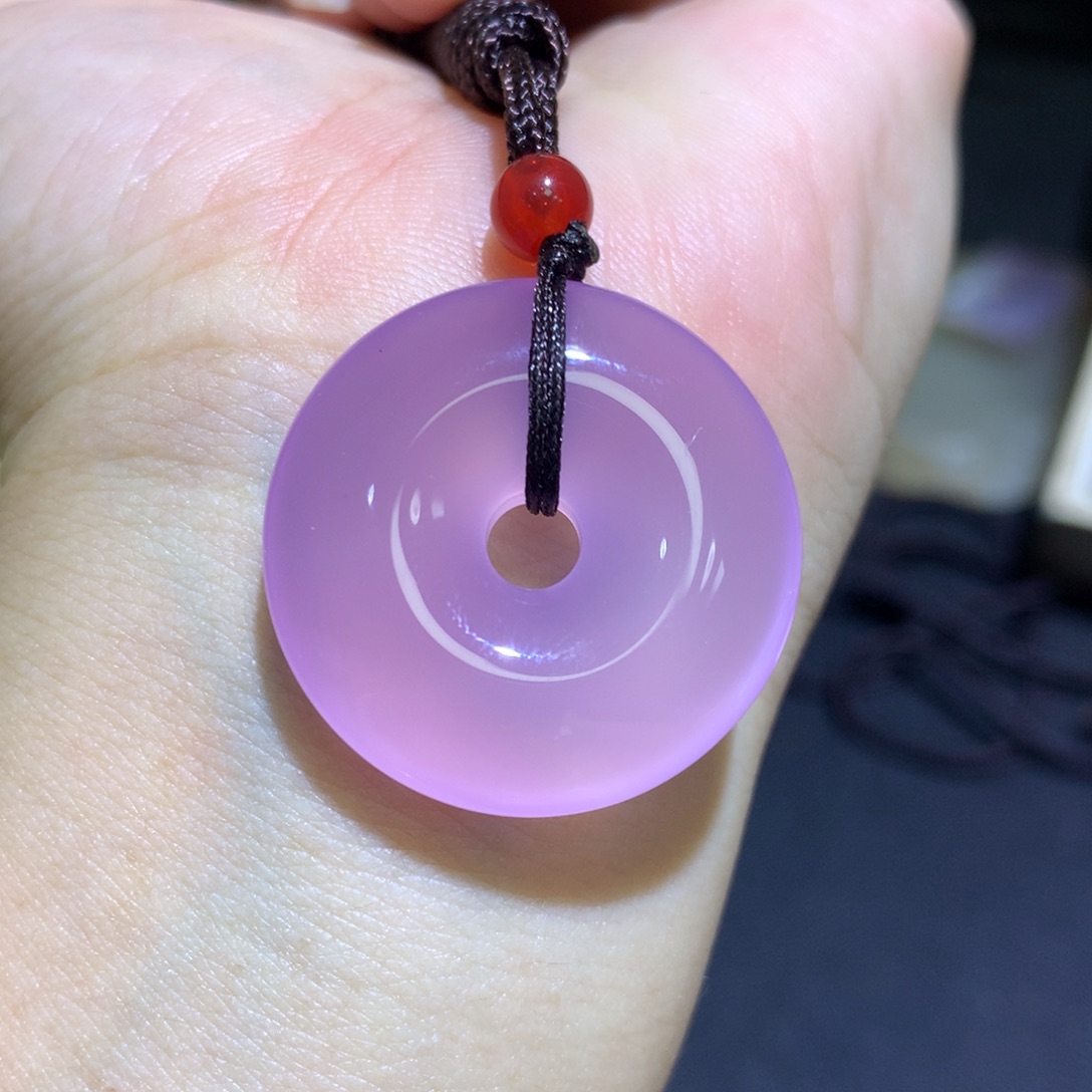 玛瑙/玉髓未镶嵌手镯卡30葡萄紫平安扣