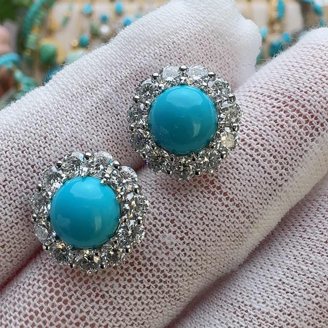 绿松石珠宝奇石银S925镶嵌