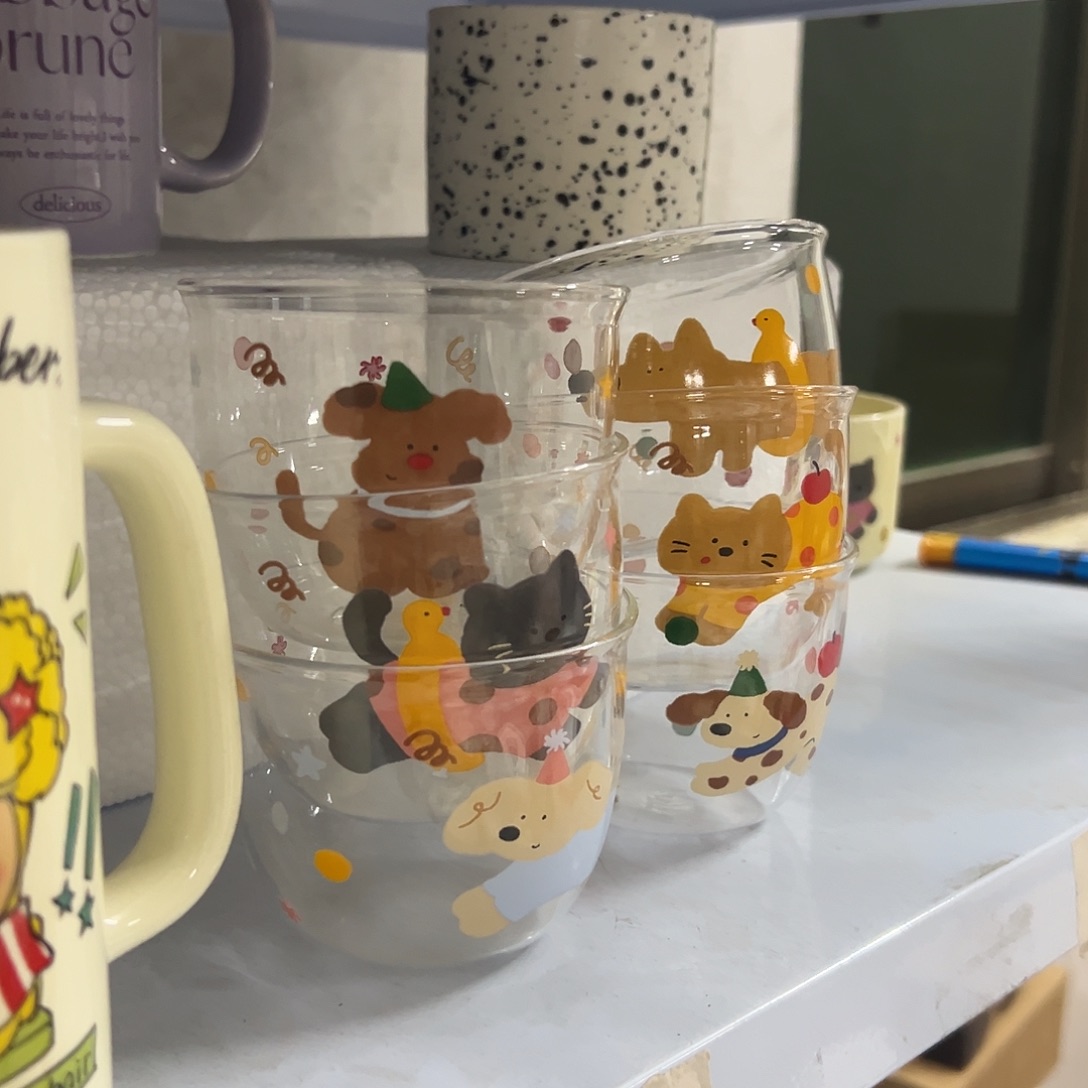 瓷微瑕玻璃一口杯三个（不挑款不重款）