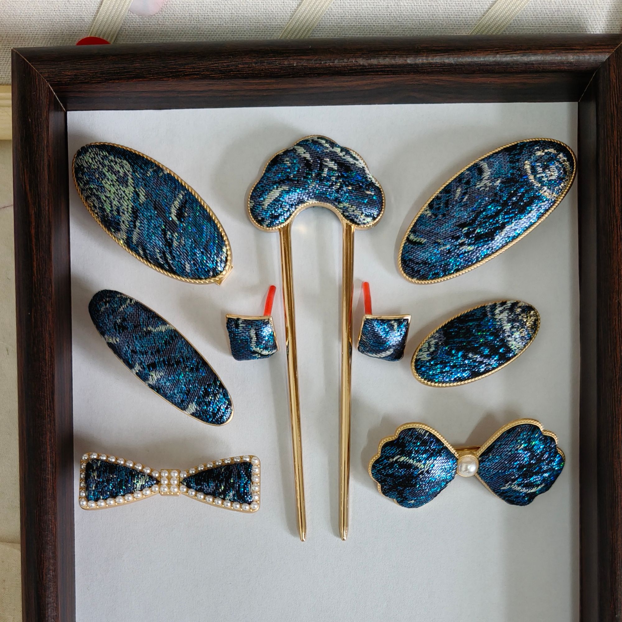 宋锦复古发饰发夹头饰夹子气质简约古风发卡纯手工制作