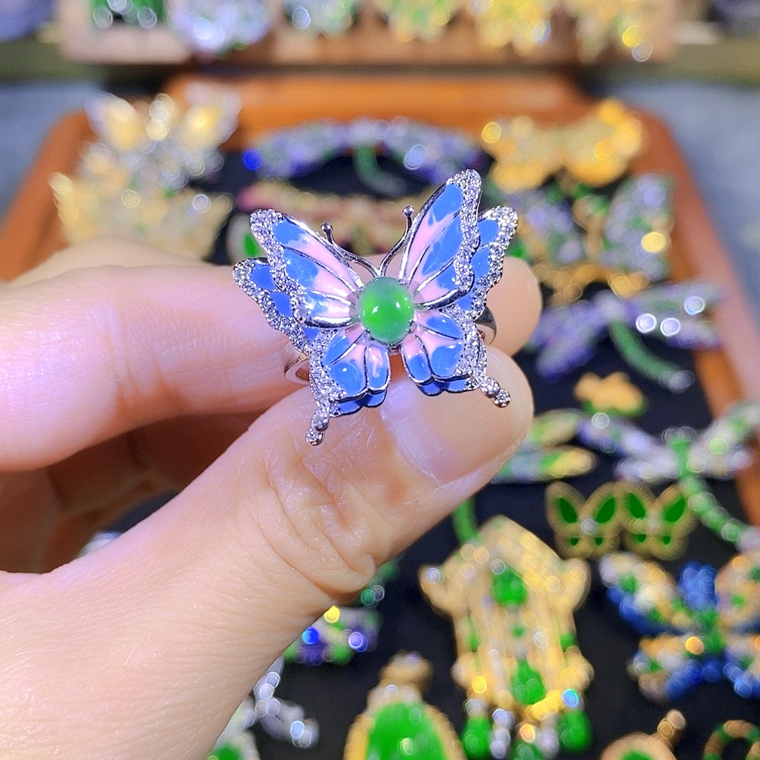 吊坠(不含链)银S925镶嵌翡翠