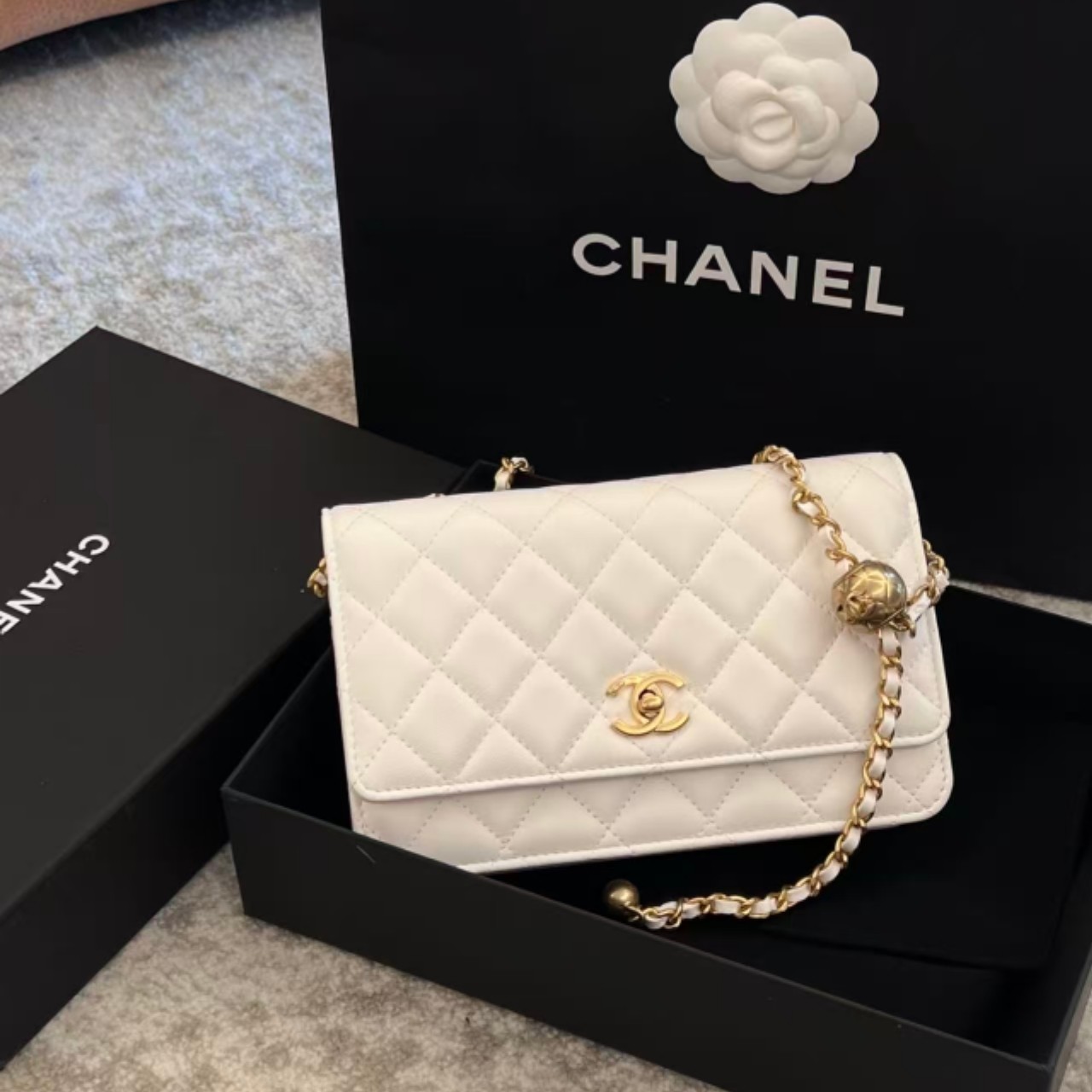 99新 Chanel/香奈儿 香奈儿金球woc白金/优品