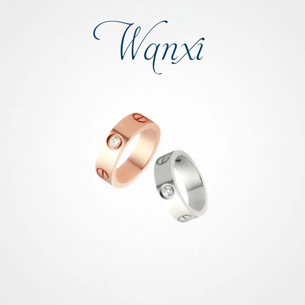 WANXI 镀K金 经典LOVE戒指精工版