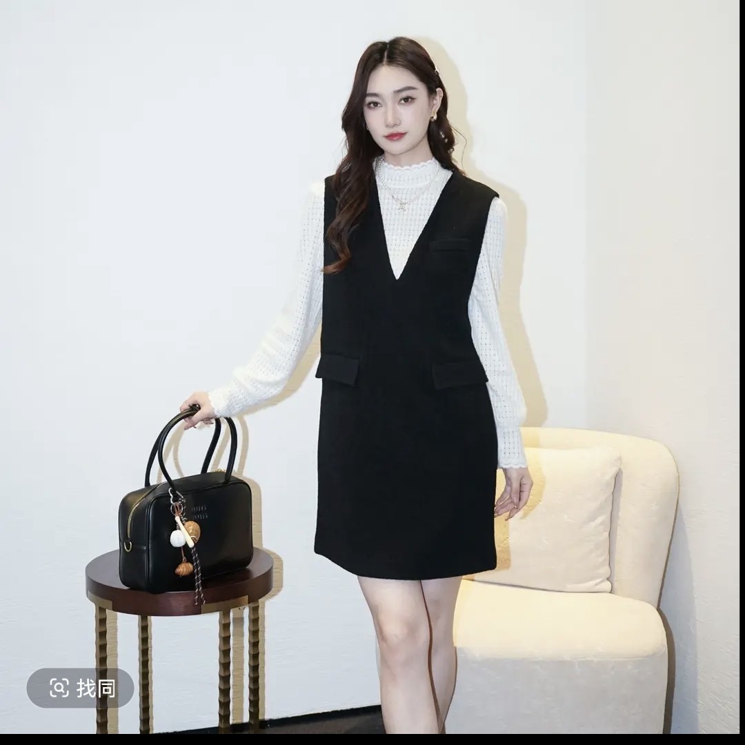 GIRDEAR/哥弟新款秋冬马甲裙气质百搭时尚无袖女搭配短裙150022