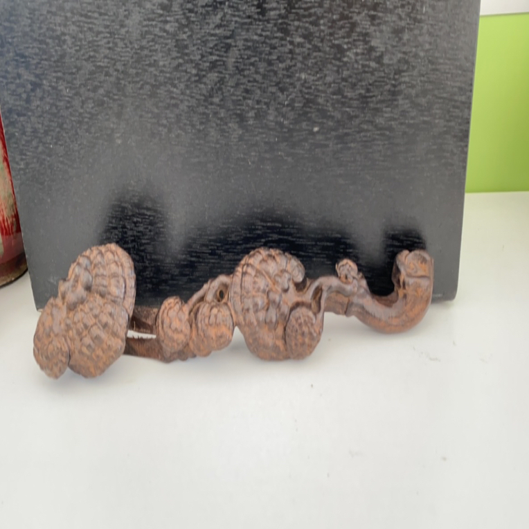 木 灵芝如意 天然老料精工雕刻复古文玩手把件摆件