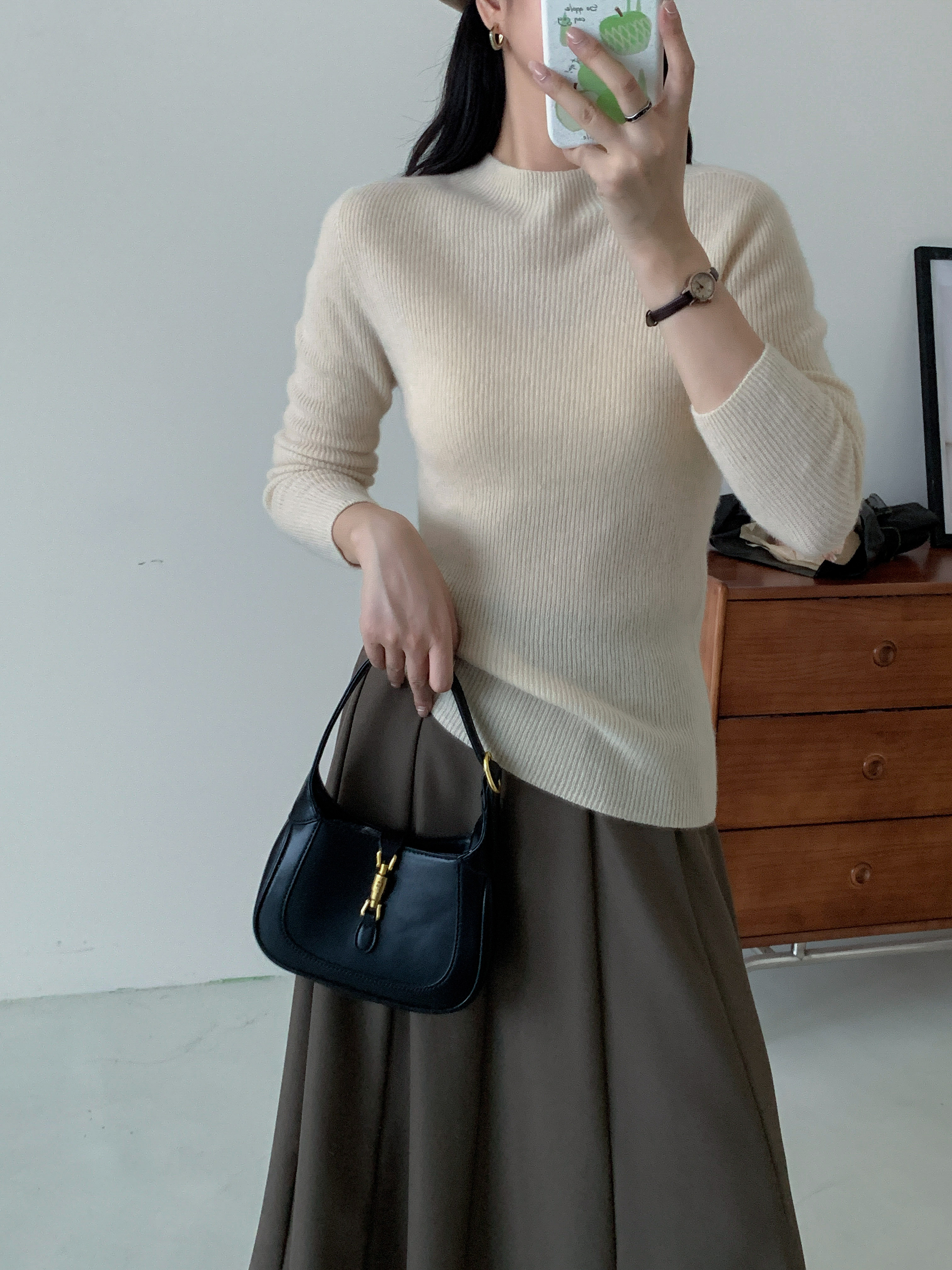 6858常规袖衫针织高领常规半高领加厚圆领百搭