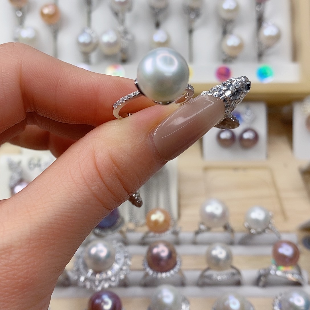 淡水珍珠戒指银S925镶嵌