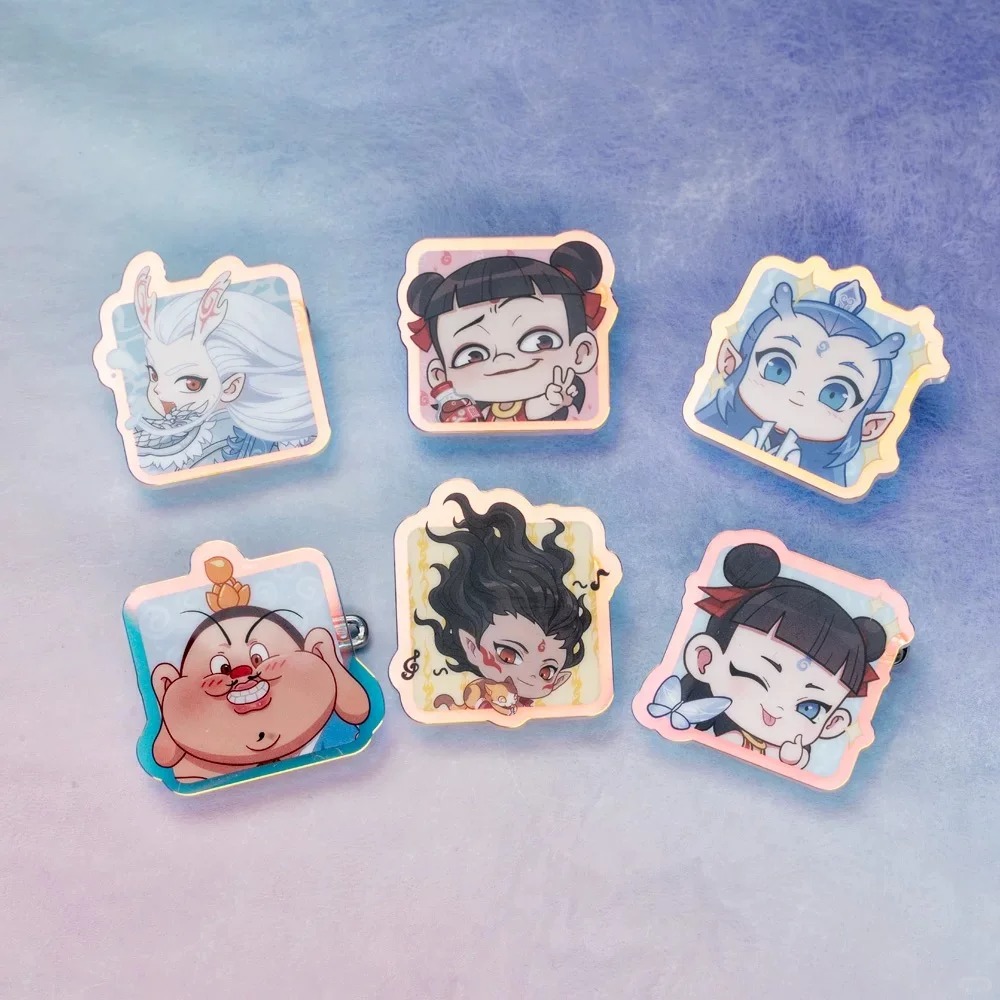 哪吒之魔童闹海周边哪吒敖丙亚克力徽章夹高颜值同人谷子装饰