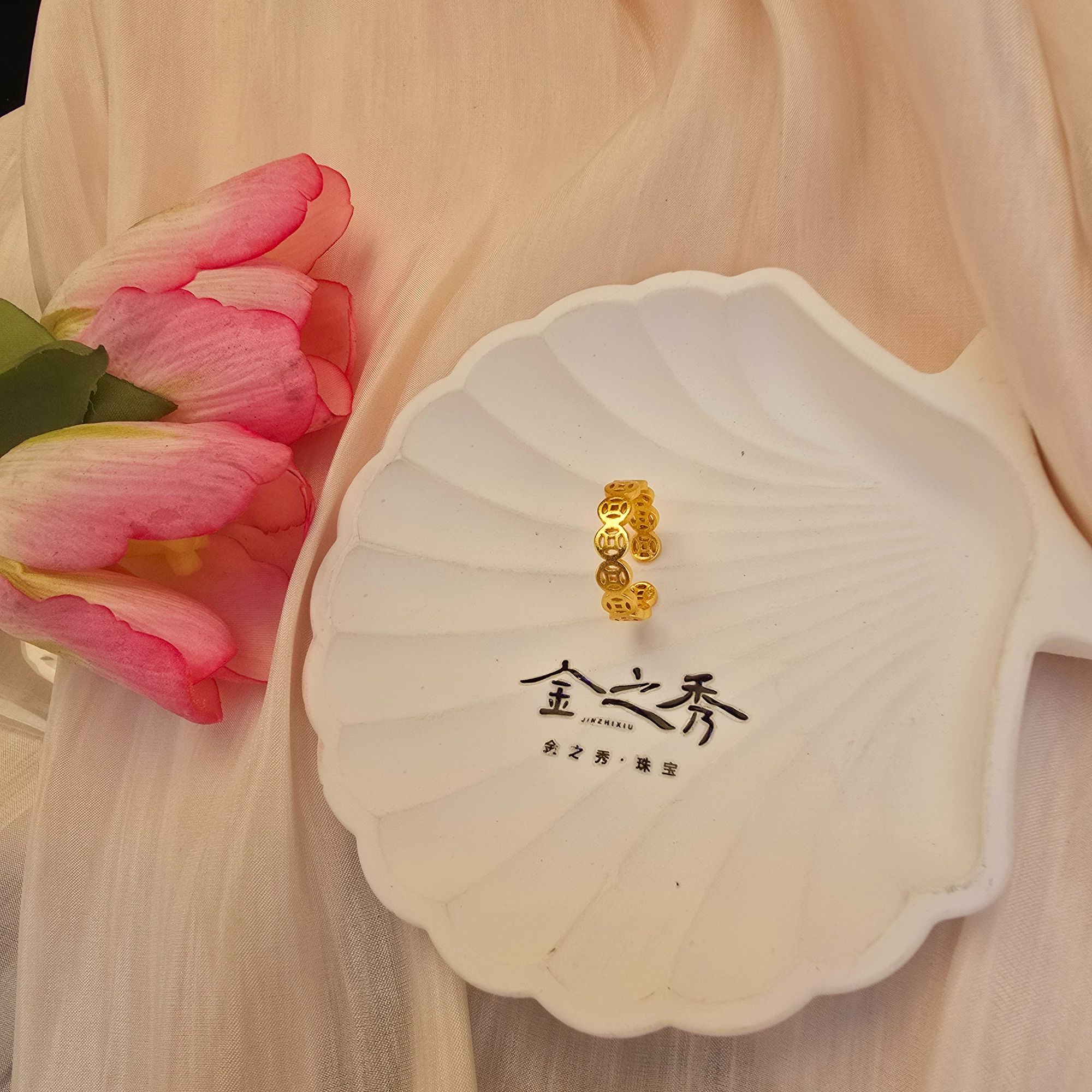 金之秀珠宝  钱多多开口ins女珠宝甜美手工金色
