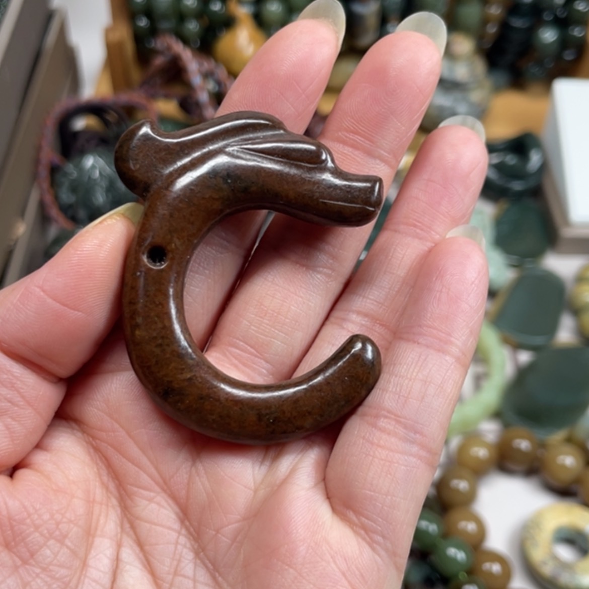 【闪购商品】岫岩河磨玉（透闪石质玉）挂件未镶嵌