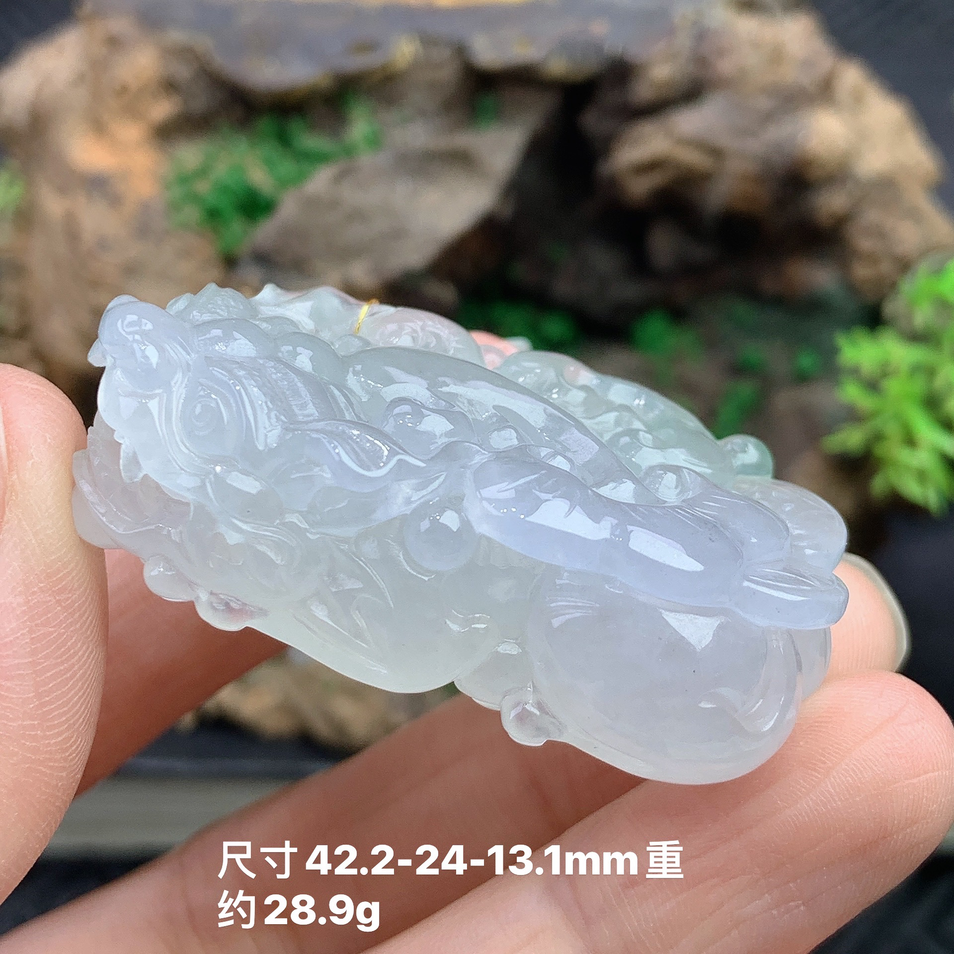 天然缅甸A货翡翠冰种口含珠招财如意貔貅吊坠