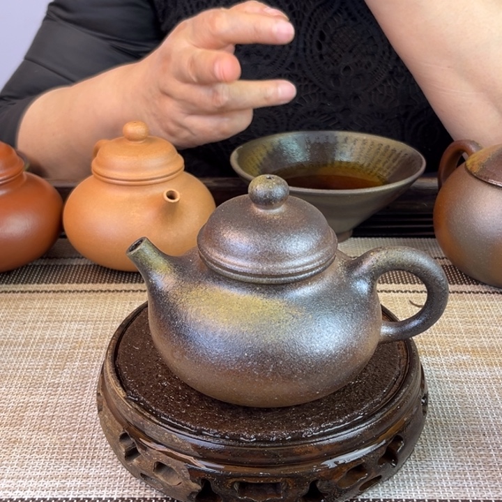 茶壶紫砂桃花泥柴烧240cc
