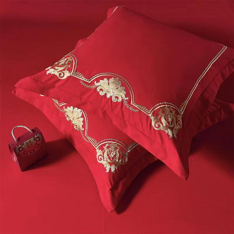 花嫁喜铺【抱枕套】大红色结婚婚庆绣花抱枕套