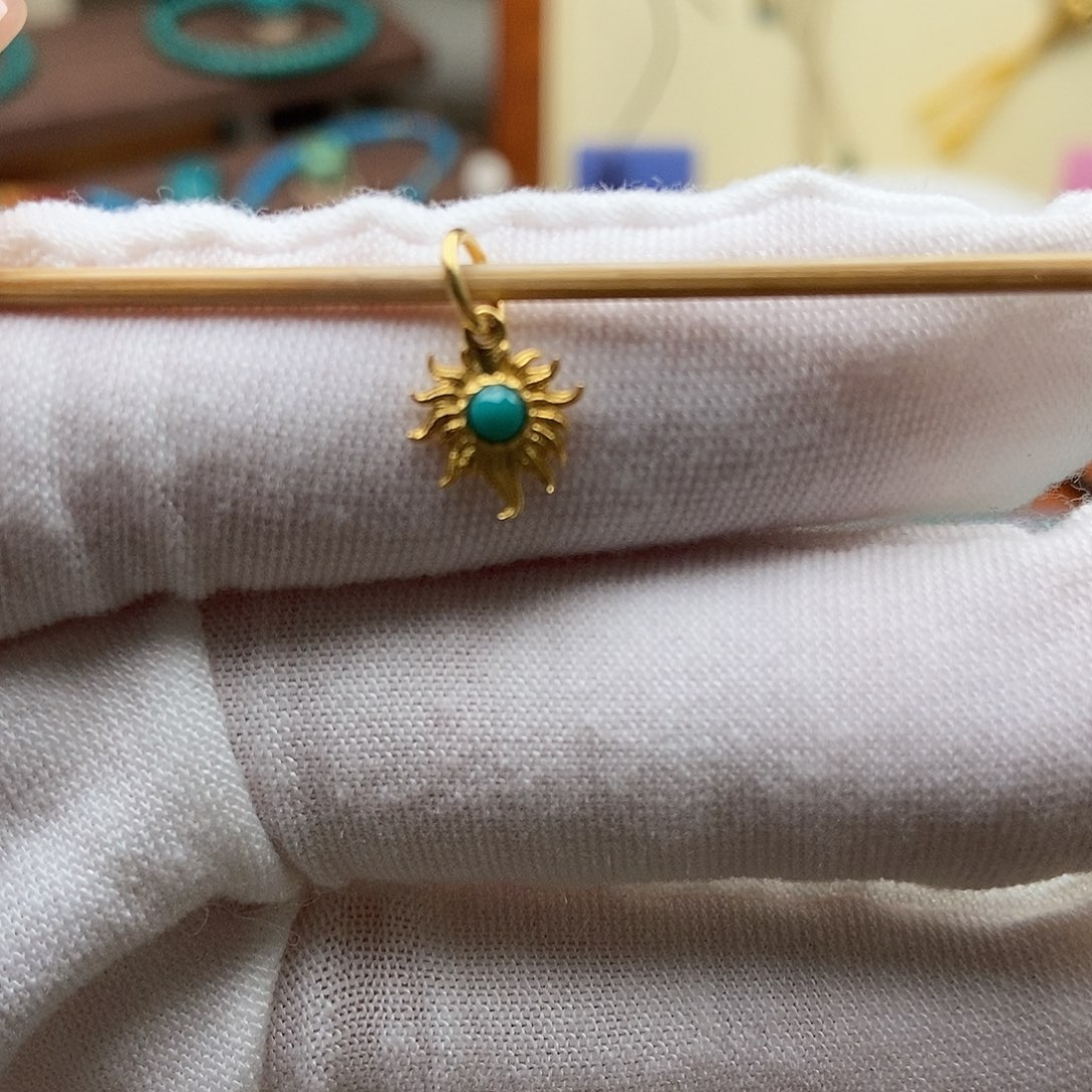 绿松石18K金镶嵌绿松石配饰h