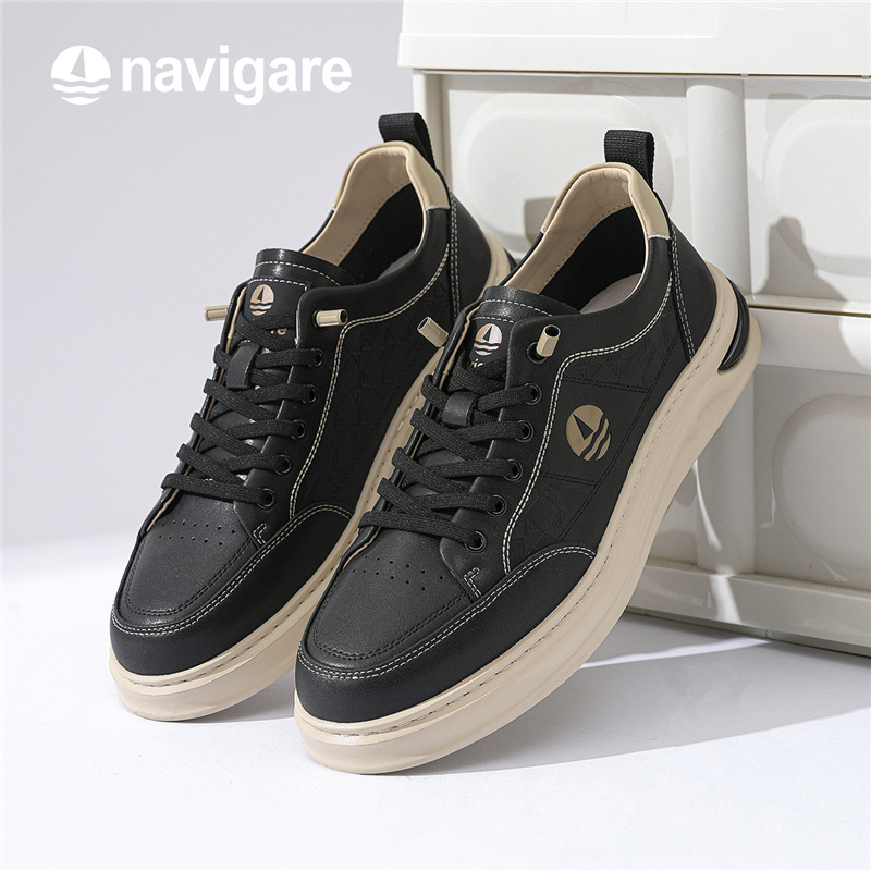 Navigare意大利小帆船男鞋2025年秋季新款真皮男鞋运动休闲板鞋