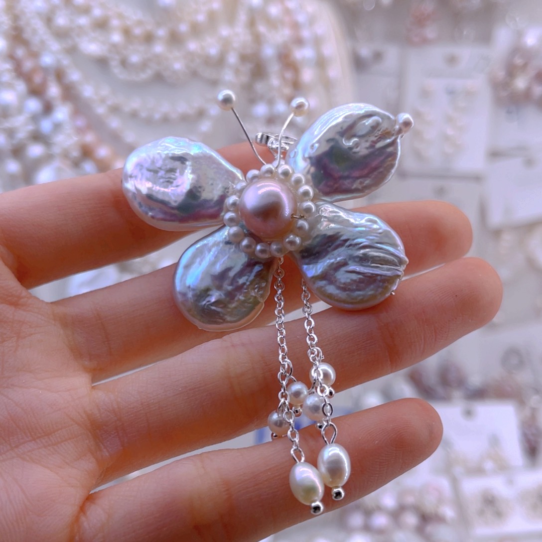 未镶嵌耳饰淡水珍珠吊坠