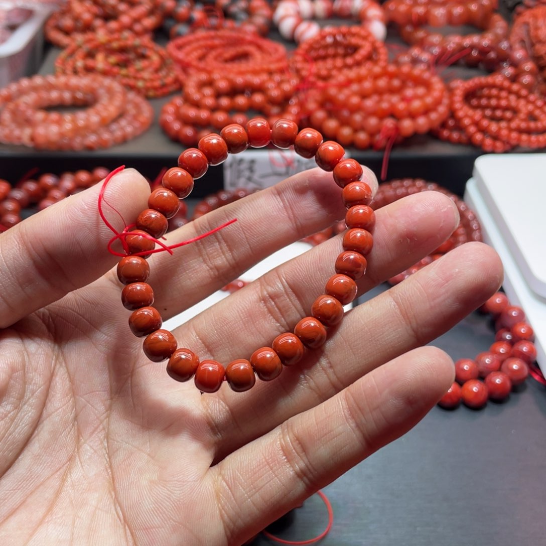 南红玛瑙手链未镶嵌