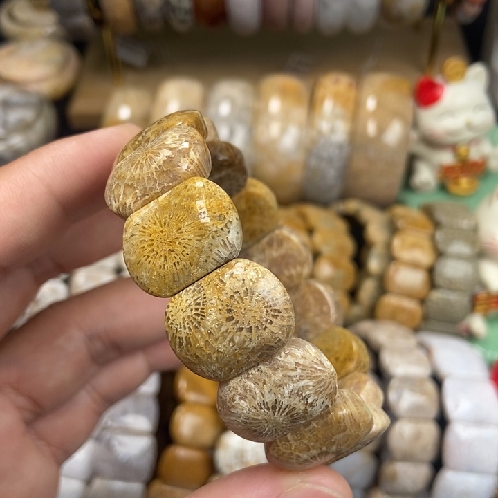 未镶嵌手链硅化珊瑚（珊瑚玉）