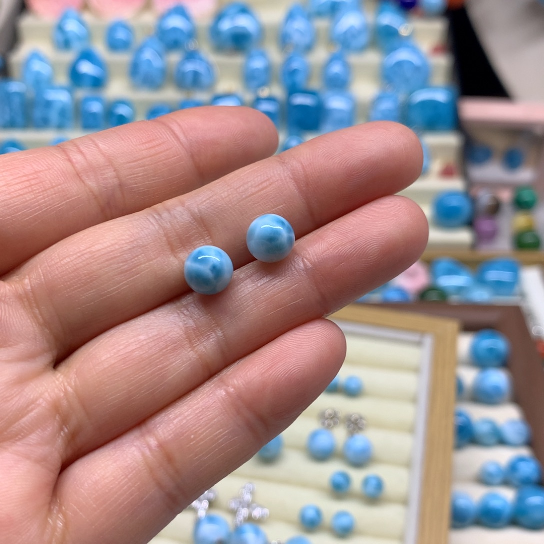 环***界针钠钙石（海纹石）银S925镀金镶嵌颈饰