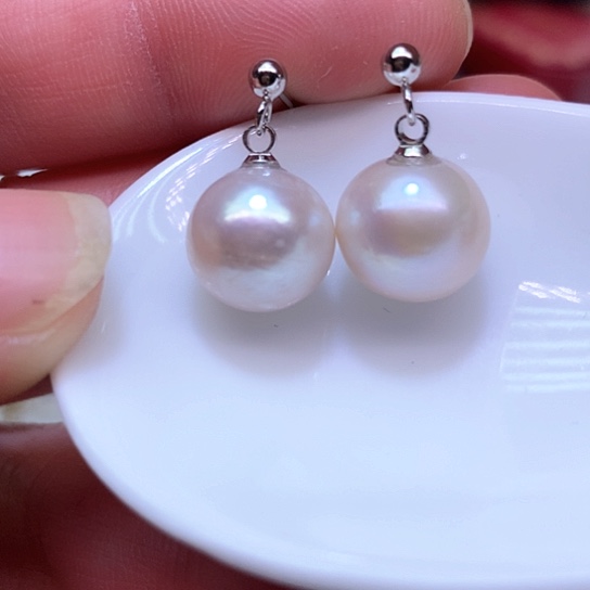 淡水珍珠耳饰银S925镶嵌