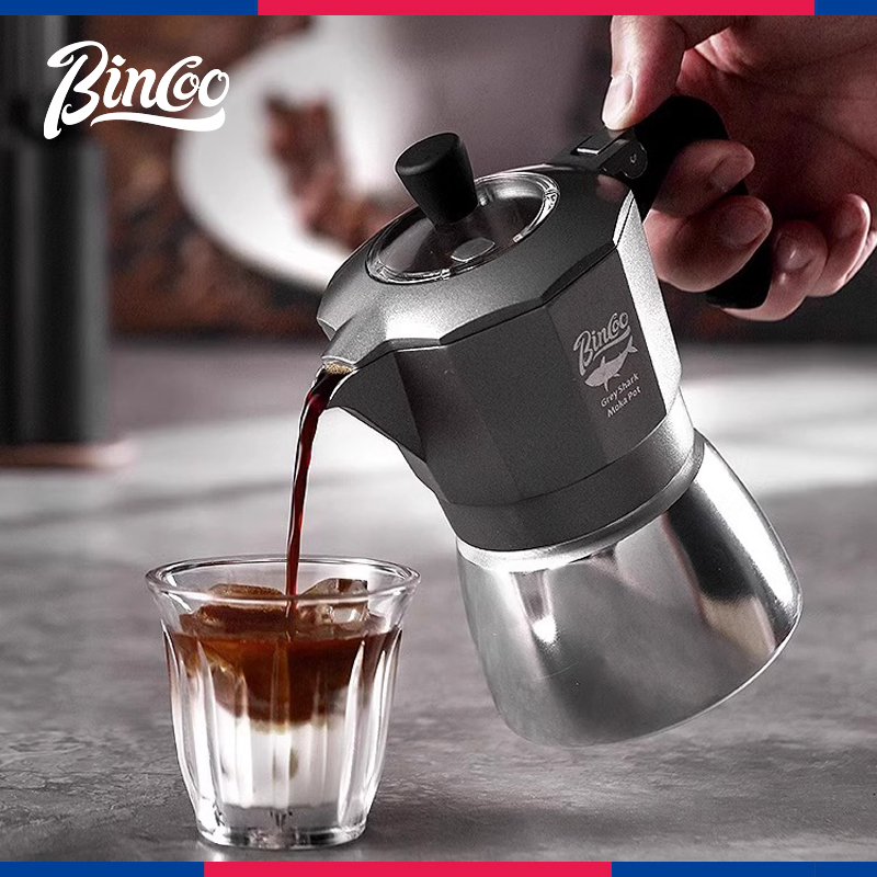 Bincoo双阀摩卡壶意式煮咖啡壶两杯份双阀增压家用小型咖啡机