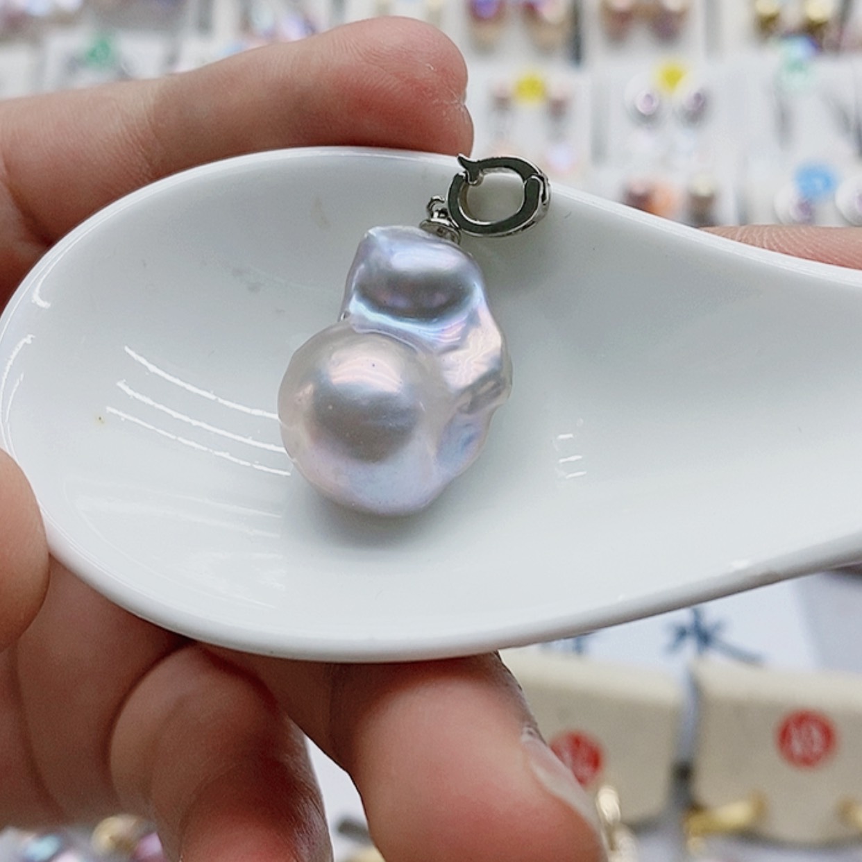 【闪购商品】银S925镶嵌淡水珍珠耳饰