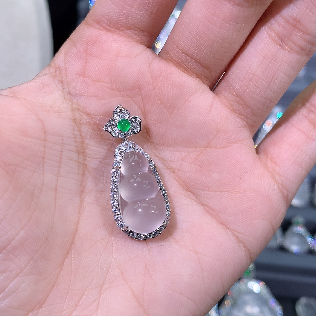 石英质玉颈饰银S925镶嵌小****亮33