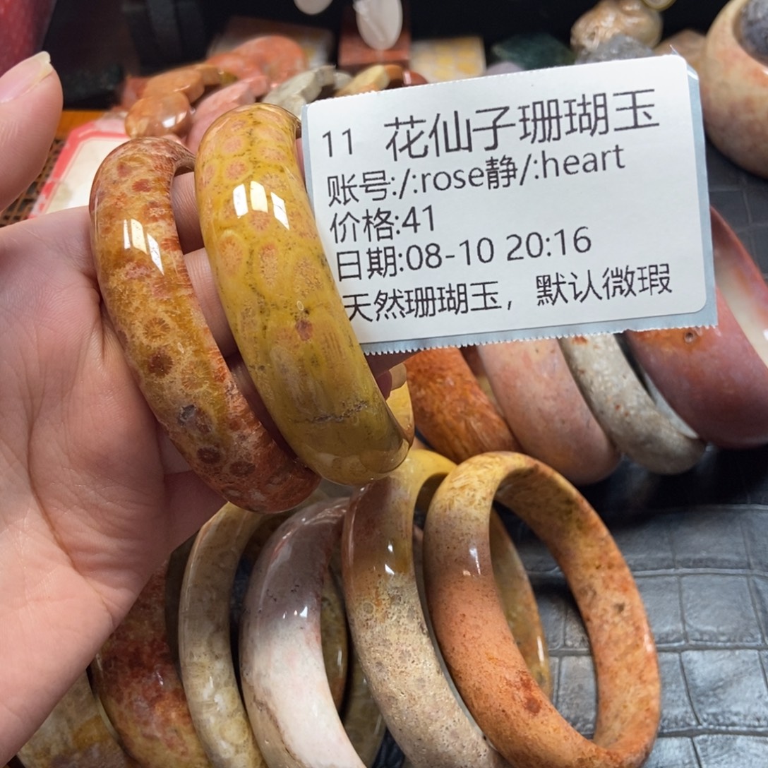 /***t硅化珊瑚（珊瑚玉）未镶嵌珠宝半成品11