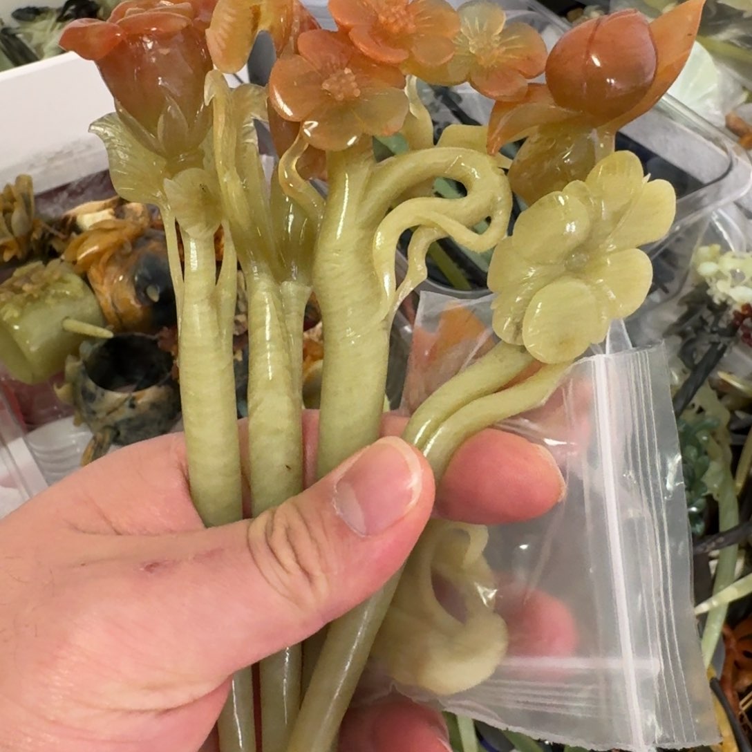 岫玉发饰未镶嵌延