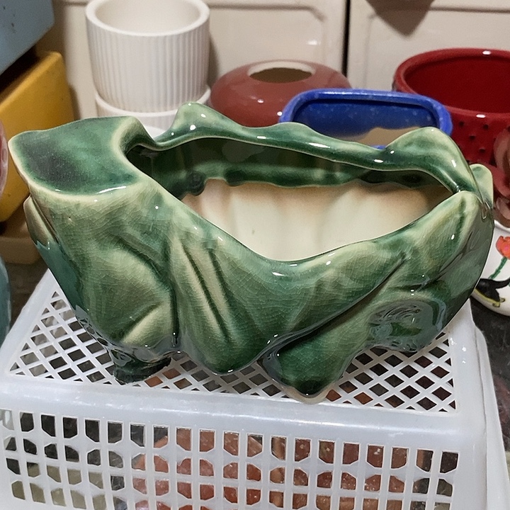 摆件陶盆有孔 瑕疵介意勿拍