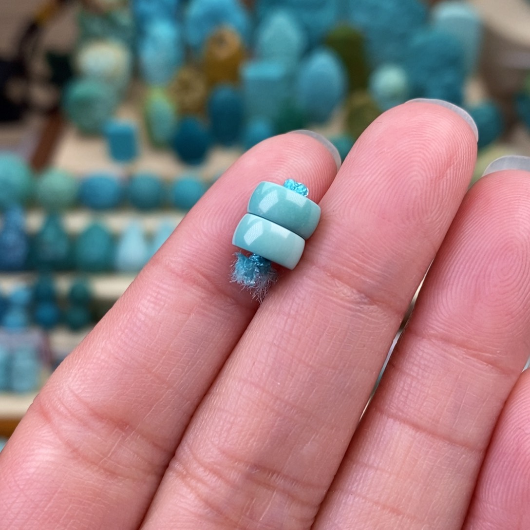 绿松石珠宝奇石未镶嵌7.5mm