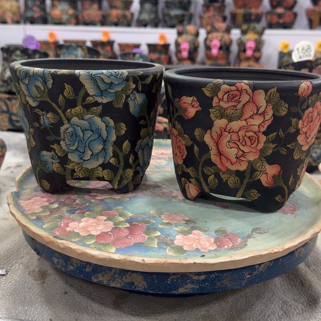 喜****紫砂花盆精品多肉手绘花盆