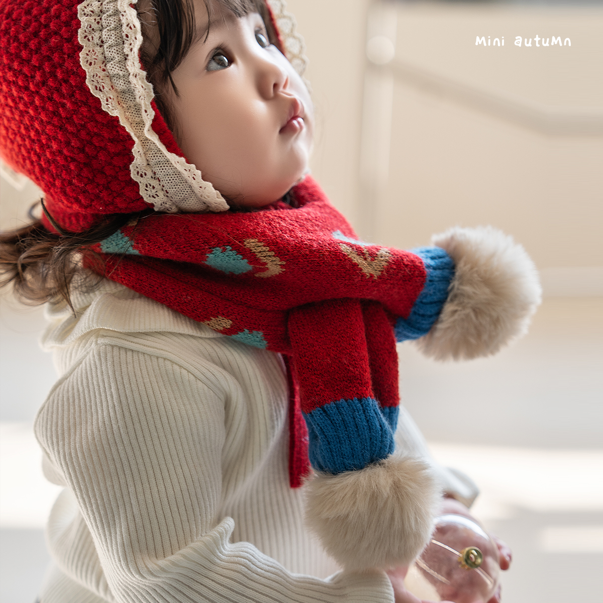 「MINI AUTUMN」【云朵护颈】云抚女小童冬季防风保暖毛线围巾BD53264