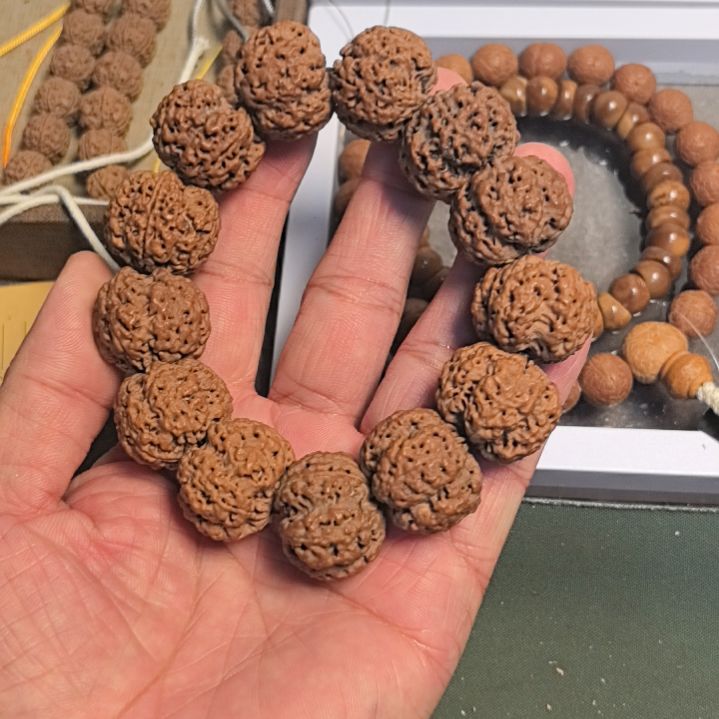 手串金刚菩提五星梅花大金刚手串，24左右，原皮原色